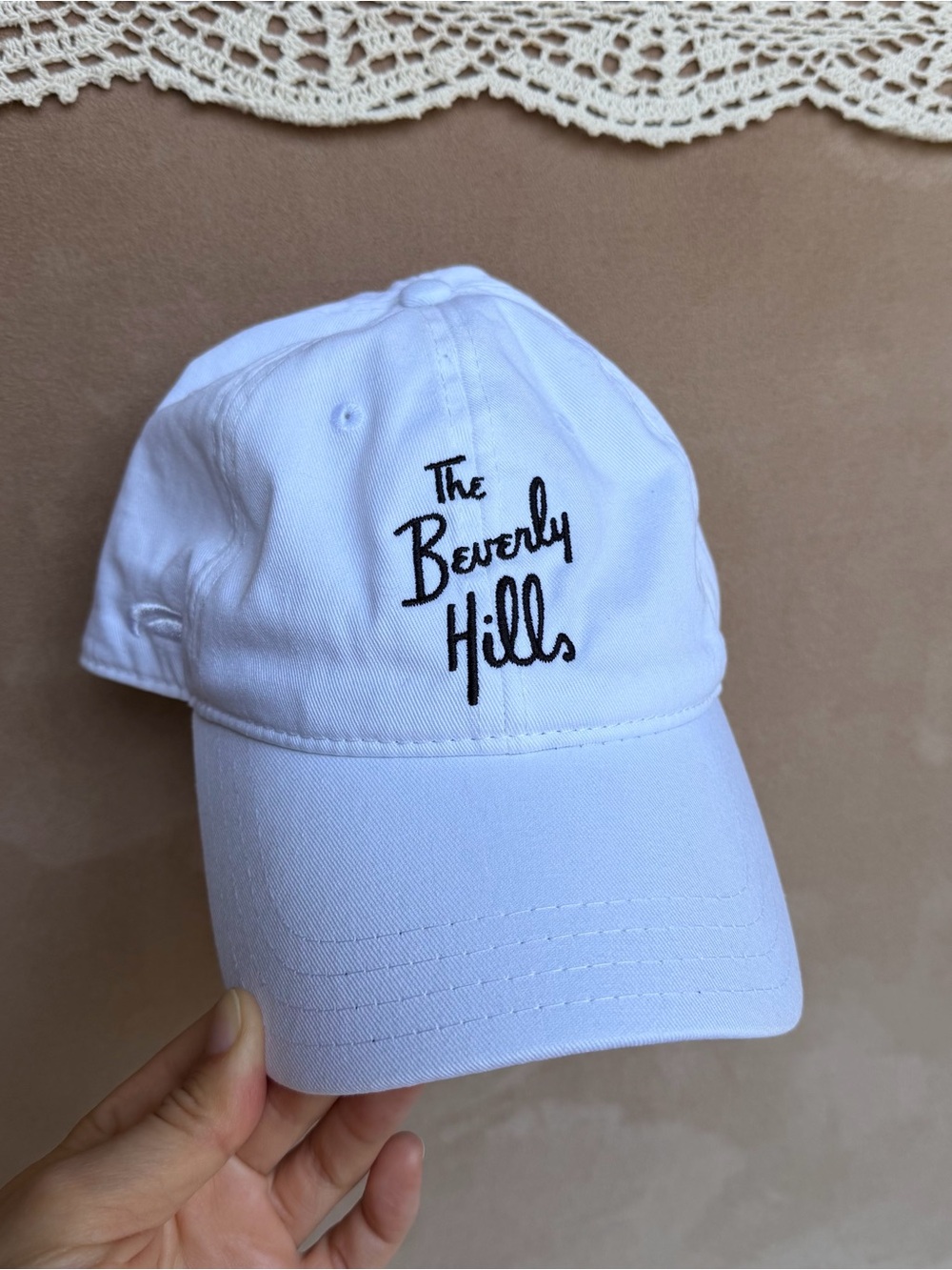 Official The Beverly Hills Hotel White Embroidered Baseball Cap Hat Pukka 90210